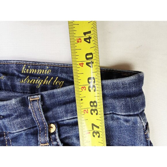 7 For All Mankind Size 29X32 Women Kimmie Straight Leg Blue Denim Logo Tag Jeans - Picture 8 of 13